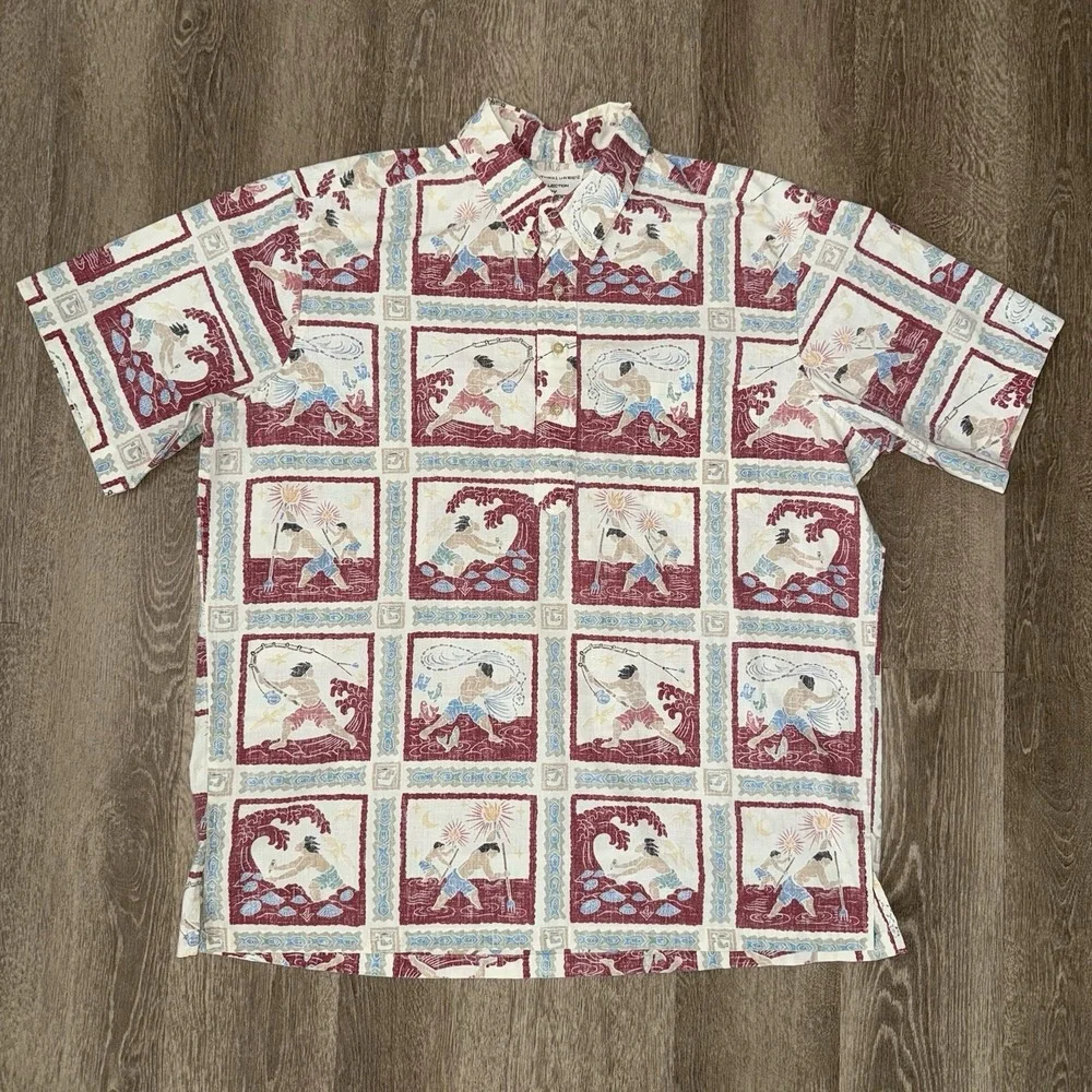 Reyn Spooner Dietrich Varez Aloha Hawaiian Shirt Men's XL Fishing Hunting - Picture 2 of 5